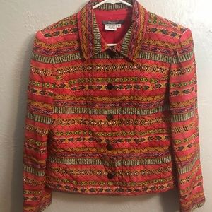 Maggy L 100% SILK Quilted Jacket sz 8